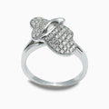 Double Heart Shape Handcrafted Moissanite Stone Love Ring in Silver 925 (RING0059)