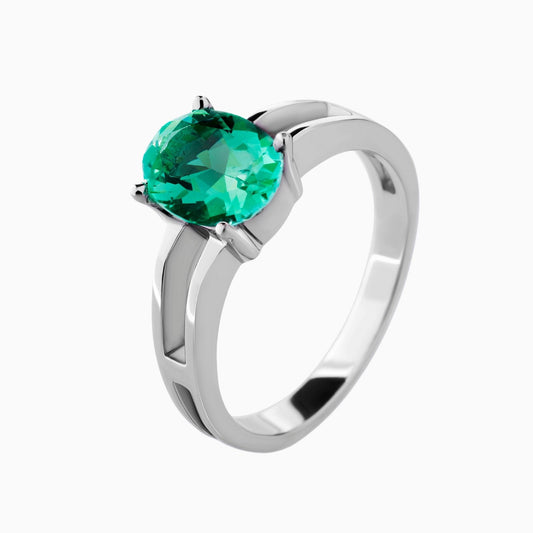 Natural Green Tourmaline Stone With Silver 925 Ring (RING0061)
