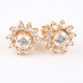 Moissanite Diamond In 18K Yellow Gold with Earrings for Girls & Women (EAR0770)