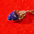 Lapis Lasuli Stone 18K Yellow Gold Trilliant Shape Pendant (PEN0119)