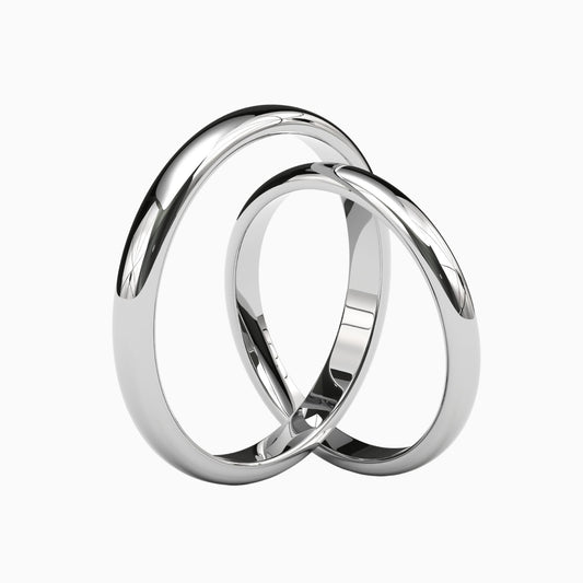 Plain Pure Silver 925 Couple Rings (RING0063)