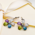 4 Color Natural Stones In Pure Silver 925 Earrings for Girls (EAR0790)