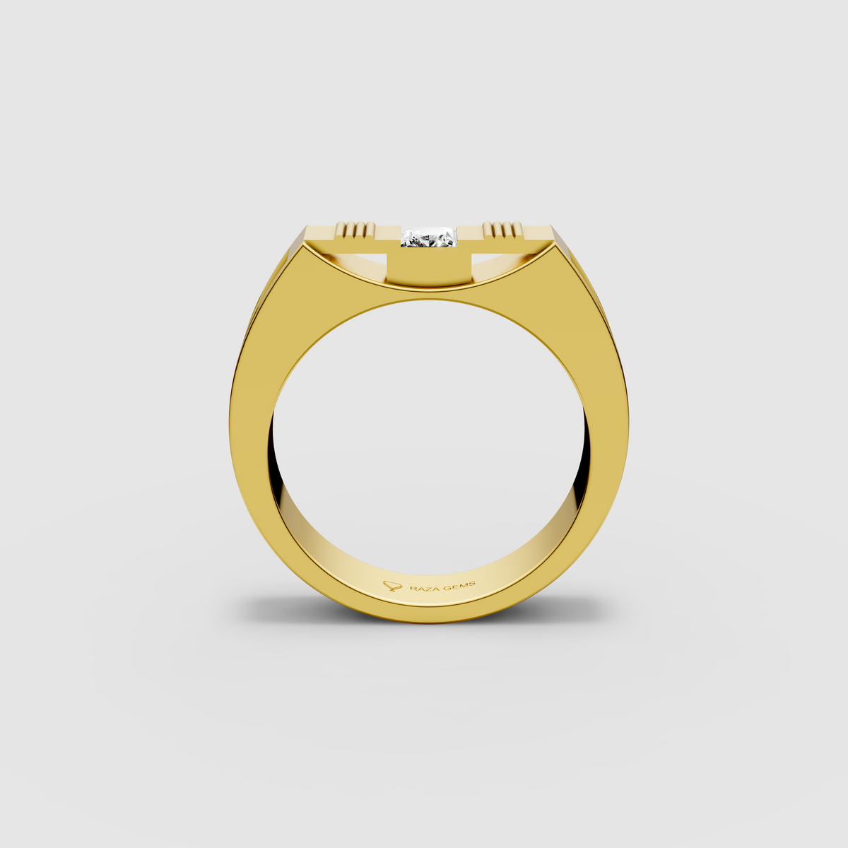 Layla – 18K Gold Princess Cut Moissanite Modern Solitaire Statement Ring