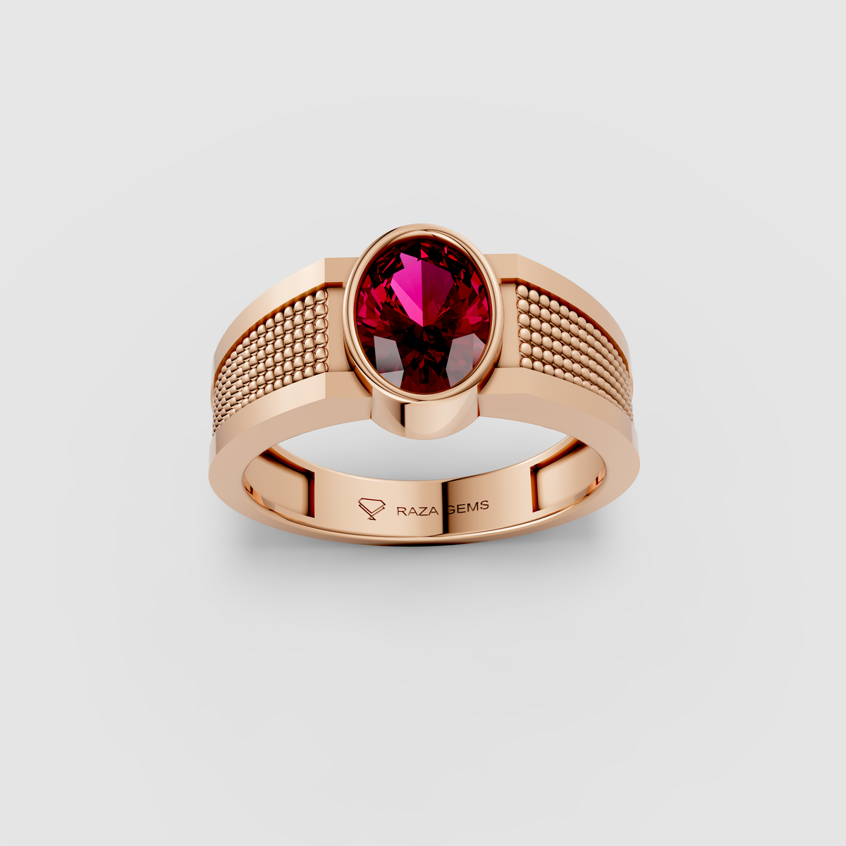 Eloise – 18K Solid Gold Oval-Cut Citrine Granulated Texture Ring