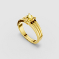 Juliana - 18K Gold Cushion Yellow Sapphire Signet Ring