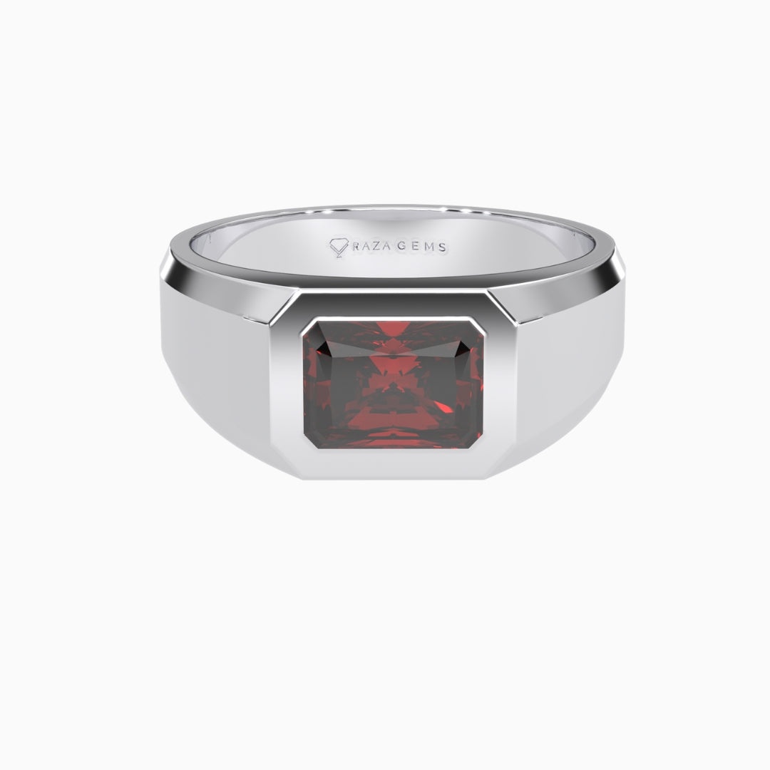 Ruby  Ring Amal Silver