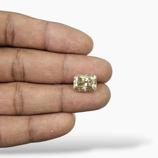 6.30 Carats Moissanite Diamond Yellow Color Emerald Shape