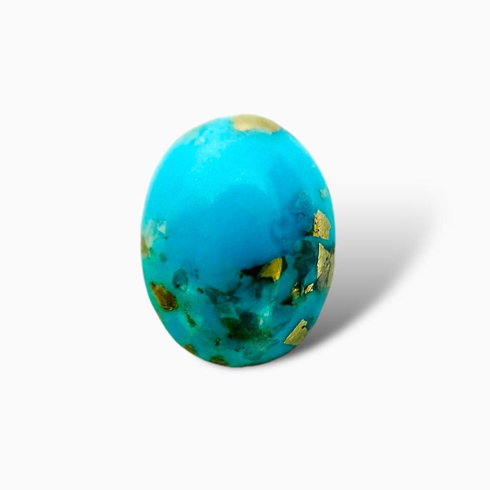 Natural Iran Turquoise 6.44 Carats Oval Cabochon Shape (10X13 mm )