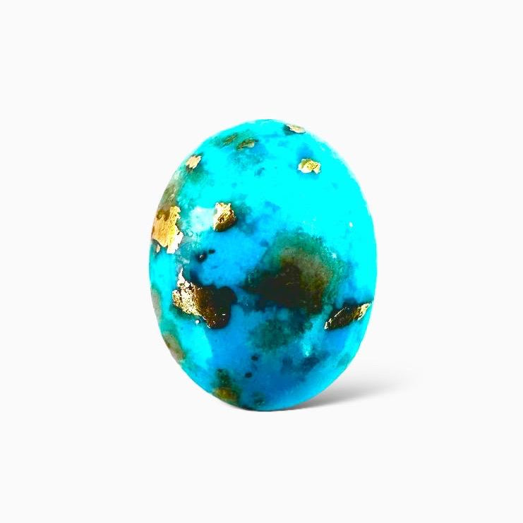 Natural Persian Turquoise 6.58 Carats Oval Cabochon Shape (14X11mm)
