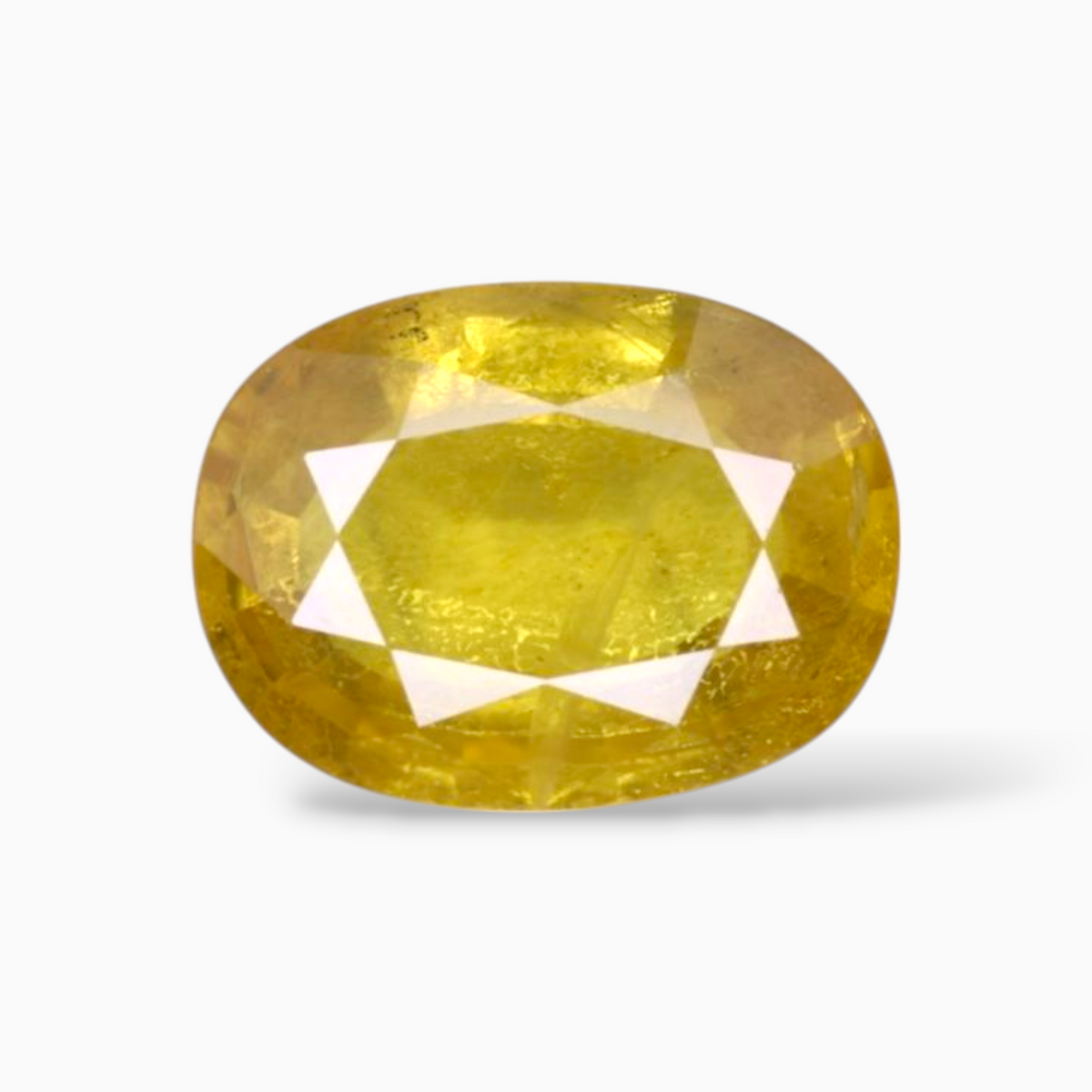 6.67 Carats Yellow Sapphire Stone Oval Shape & 13.2x9.9mm Size