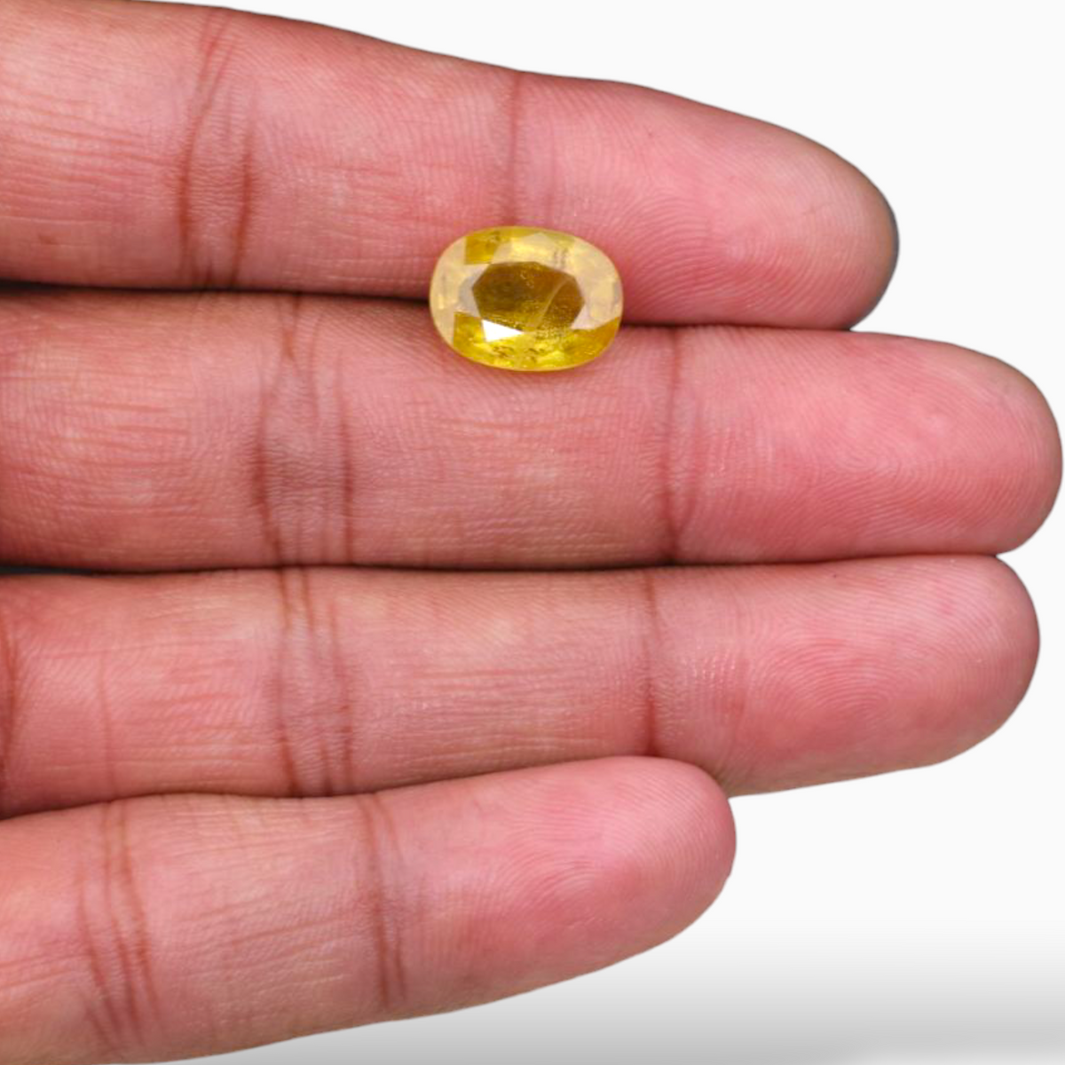 6.67 Carats Yellow Sapphire Stone Oval Shape & 13.2x9.9mm Size