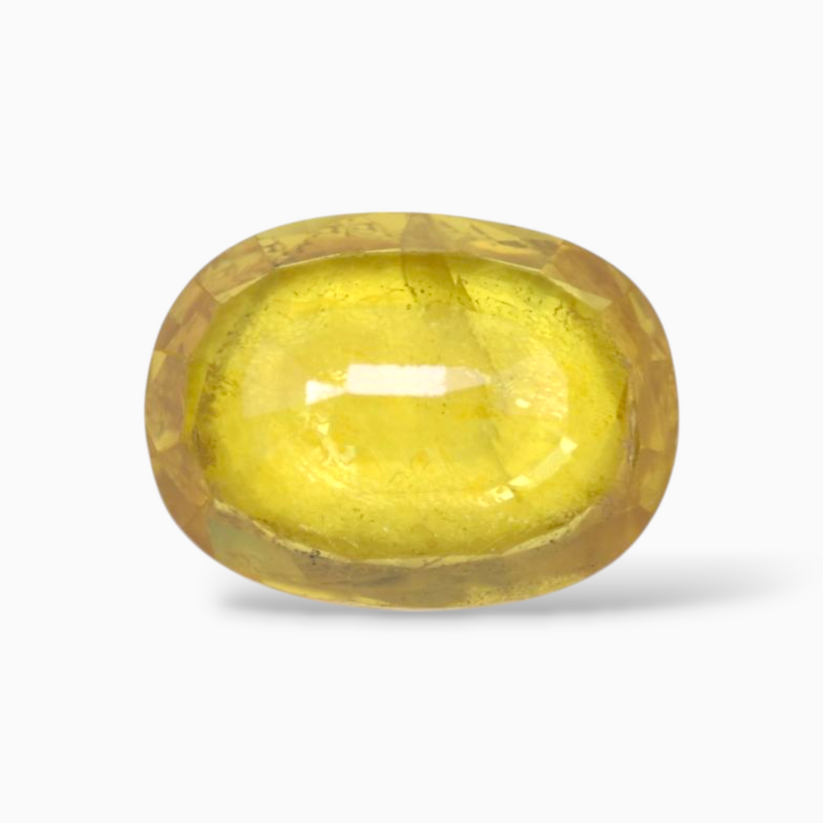 6.67 Carats Yellow Sapphire Stone Oval Shape & 13.2x9.9mm Size