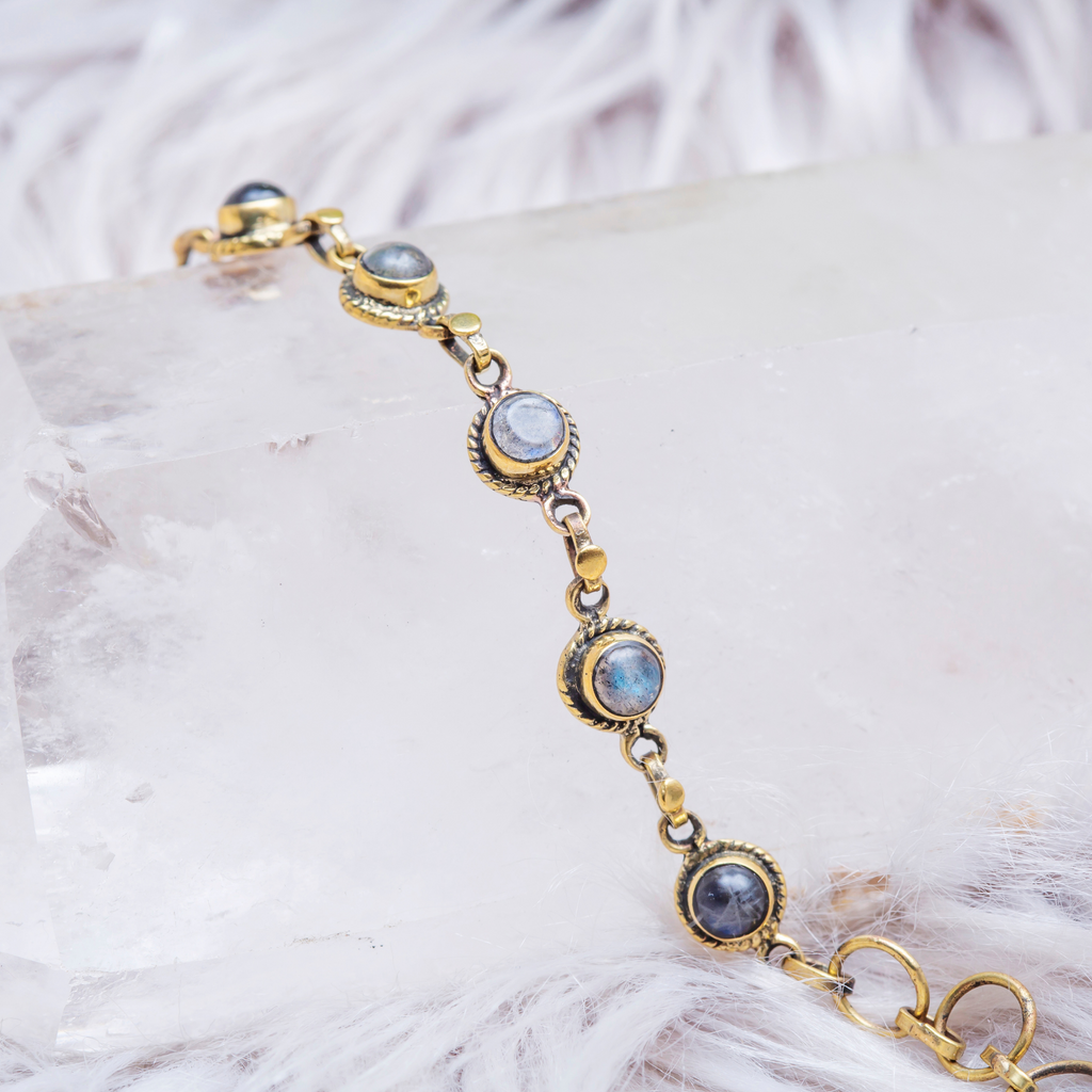 Gold 18K Bracelet with Blue Stones for Women and Men (BRA0227)