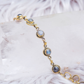 Gold 18K Bracelet with Blue Stones for Women and Men (BRA0227)