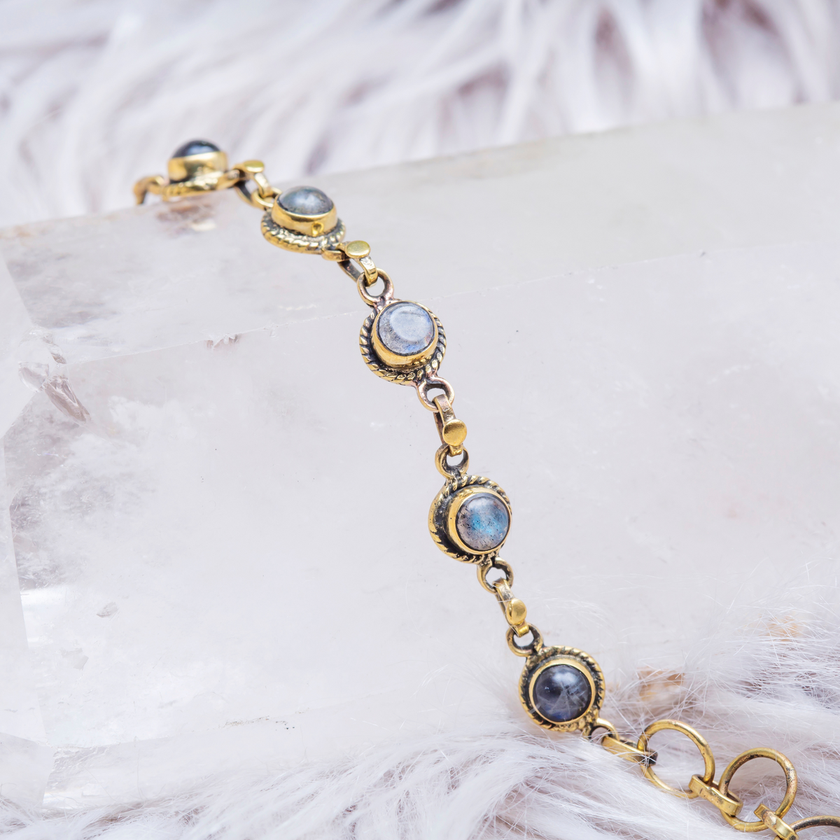 Gold 18K Bracelet with Blue Stones for Women and Men (BRA0227)