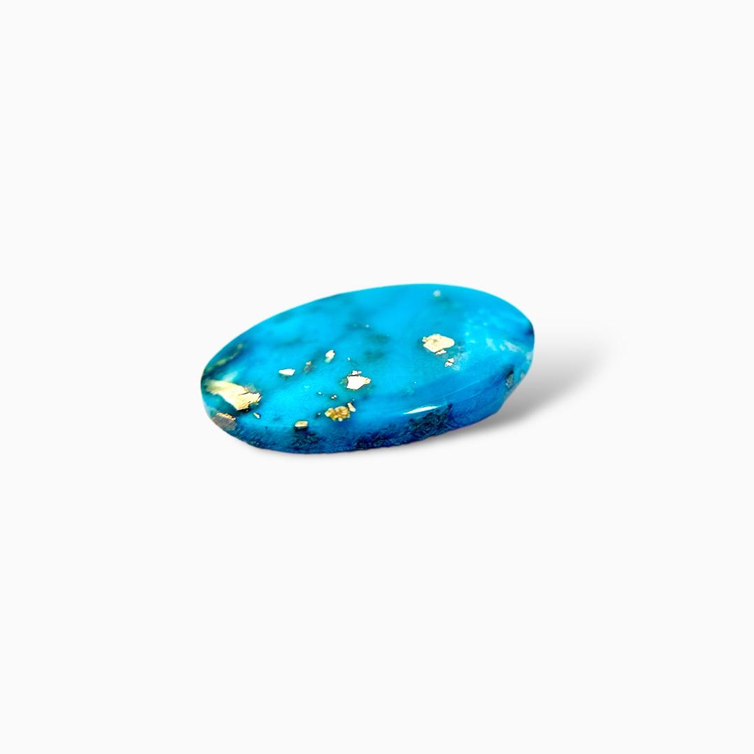 Natural Iran Turquoise 12.63 Carats Oval Cabochon Shape (13X20 mm )