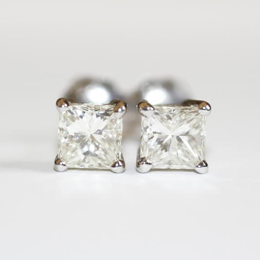 Moissanite Diamond Princess In Pure Silver 925 Earrings for Women (EAR0870)