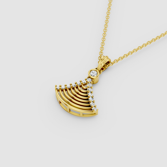 Stephanie - 18K Gold Tiered Arch Moissanite Statement Pendant (Pendant Only)"