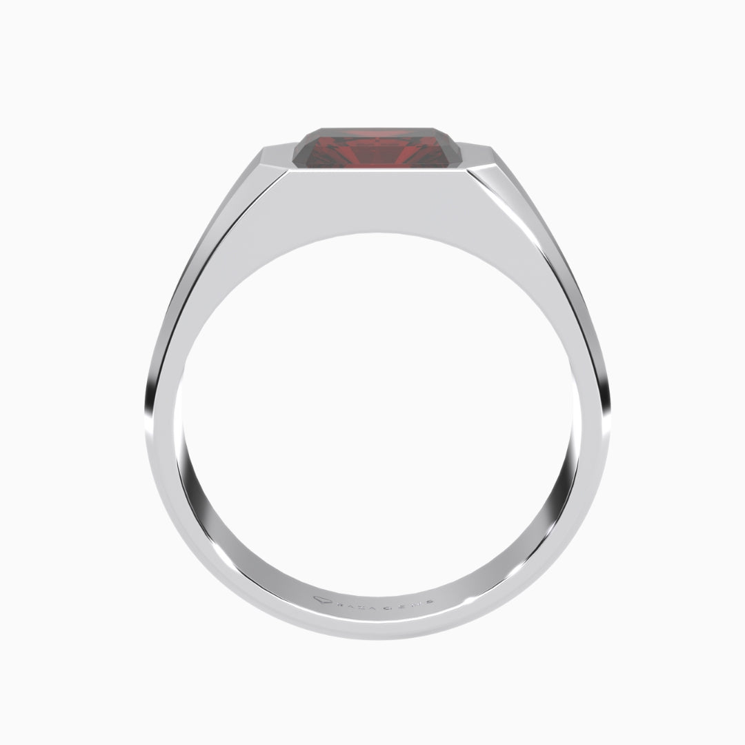 Ruby  Ring Amal Silver