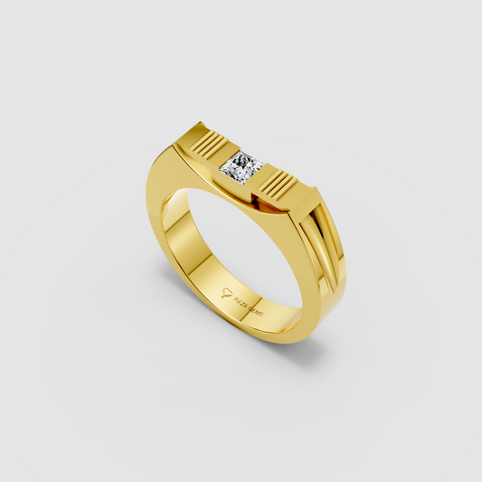 Layla – 18K Gold Princess Cut Moissanite Modern Solitaire Statement Ring