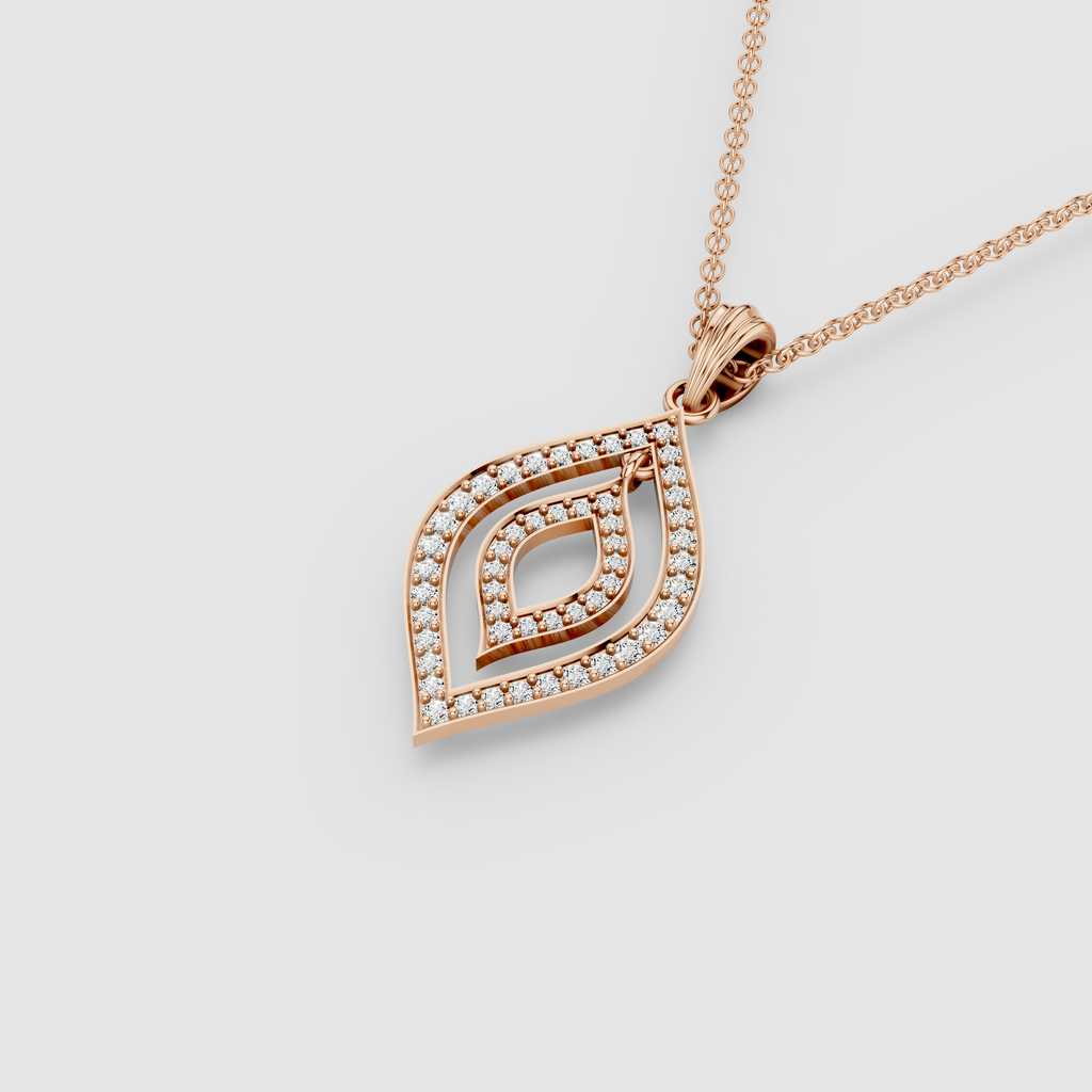 Sharon - Solid 18K Gold Openwork Dual-Frame Moissanite Statement Pendant"