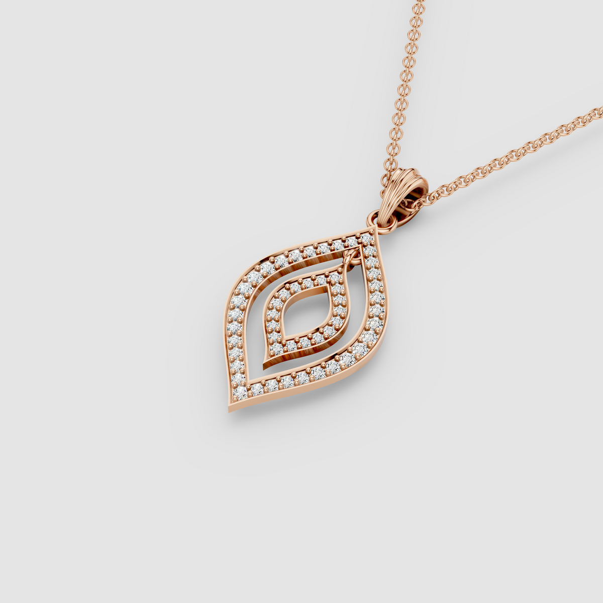 Sharon - Solid 18K Gold Openwork Dual-Frame Moissanite Statement Pendant"