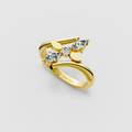 Ella – 18K Gold Marquise Moissanite Leaf Motif Ring