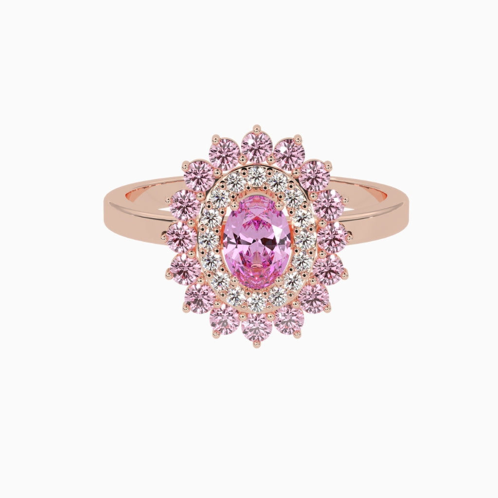Pink Topaz Rings Zahra Rose Gold