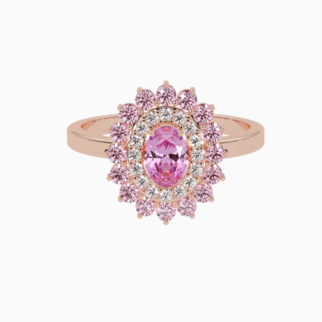 Pink Topaz Rings Zahra Rose Gold
