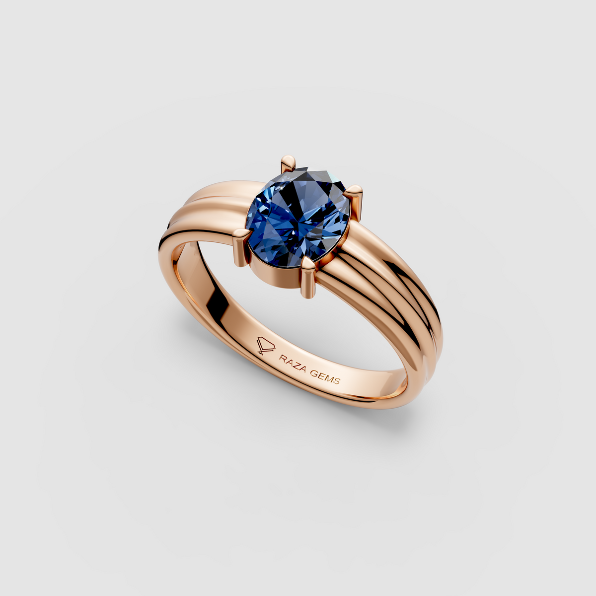 Elizabeth – 18K Gold Royal Blue Sapphire Classic Four-Prong Ring