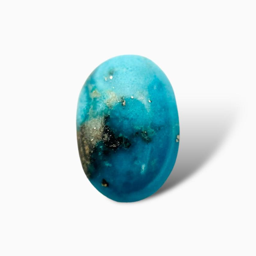 Natural Iran Turquoise 7.03 Carats Oval Cabochon Shape (10.7X15.5 mm )