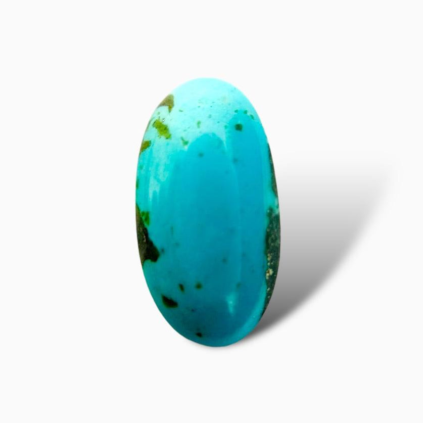 Natural Iran Turquoise 7.61 Carats Oval Cabochon Shape (10X19 mm )