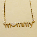 18K Yellow Gold Mommy Love Pendant With Chain (any name) (PEN0134)