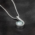 Green Zarcone Silver 925 Hockey Pendant Round Cut Stone (PEN0138)