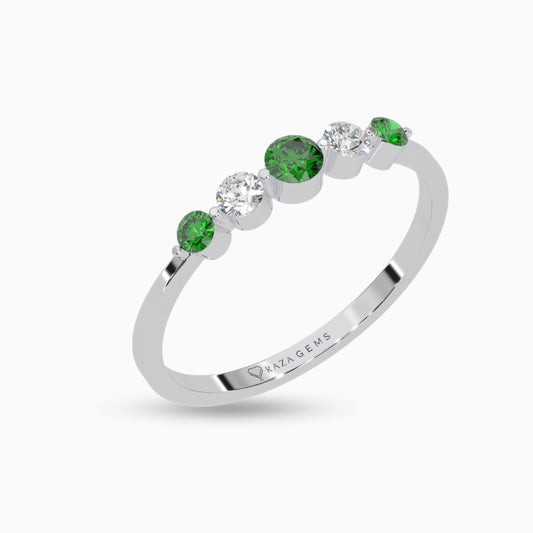 Emerald Ring Widad 18K White Gold