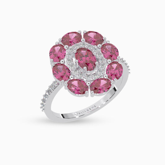 Pink Sapphire Ring Maha Silver