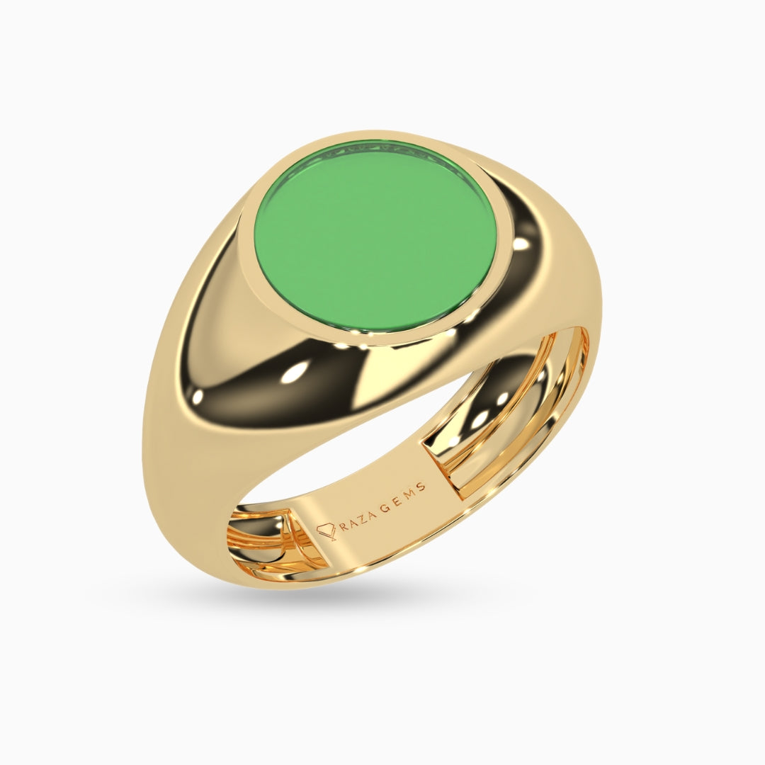 Jade Ring Mazher Yellow Gold