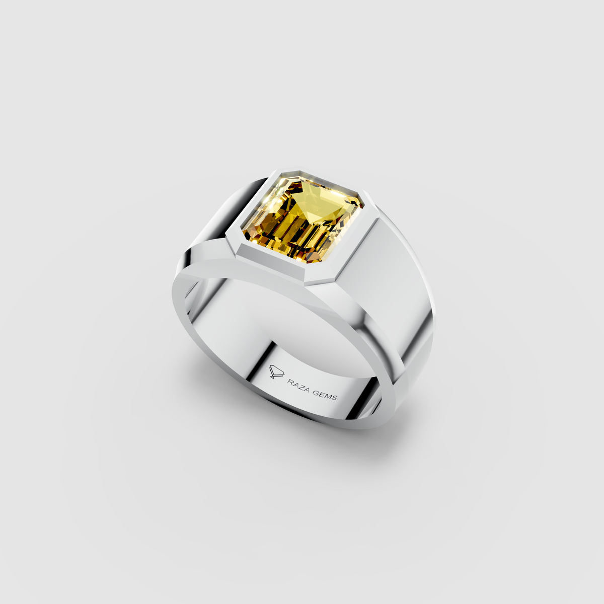 Evelyn - Solid 18K Gold Radiant Emerald-Cut Yellow Sapphire Ring