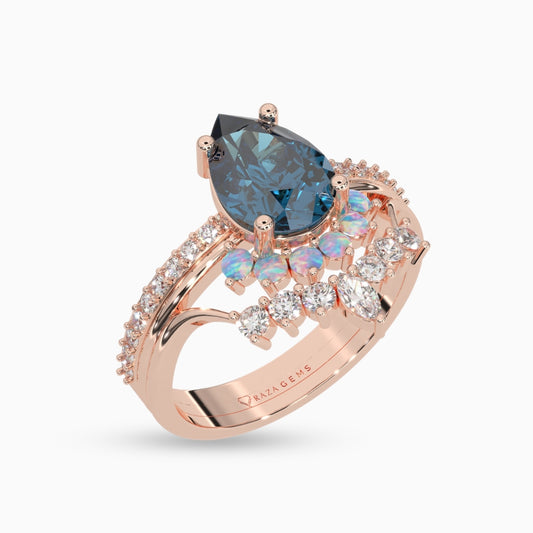 Blue Sapphire Rings Layla  Rose Gold