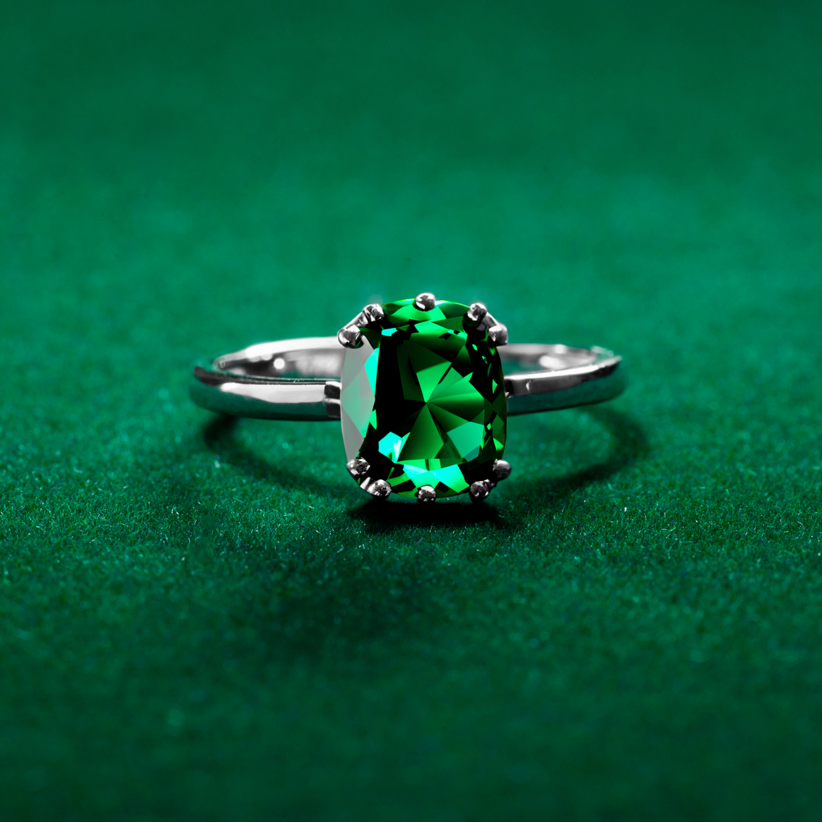 Natural Green Tourmaline with Pure Silver 925 Ring for Women (RINg0960)