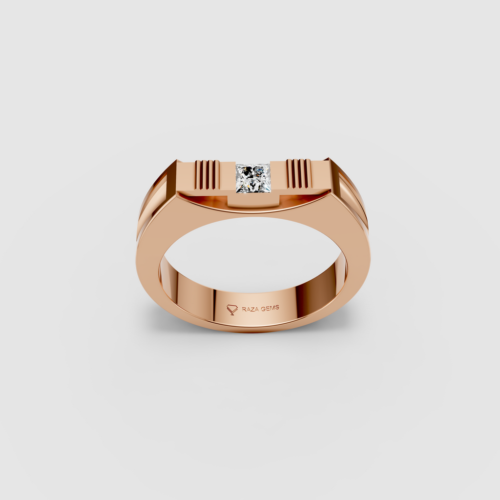 Layla – 18K Gold Princess Cut Moissanite Modern Solitaire Statement Ring