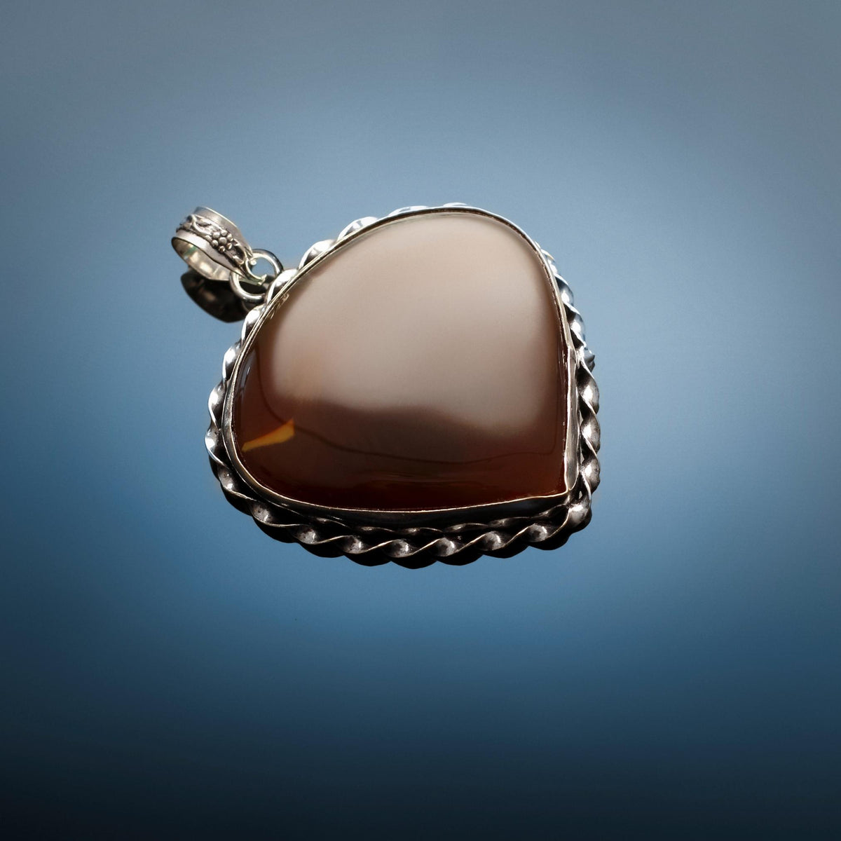 Red Agate Silver 925 Heart Pendant (PEN0143)