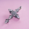 White Zarcone Silver 925 Cross Shape Pendant (PEN0148)