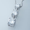 Three White Topaz Pure Silver 925 Pendant (PEN0149)