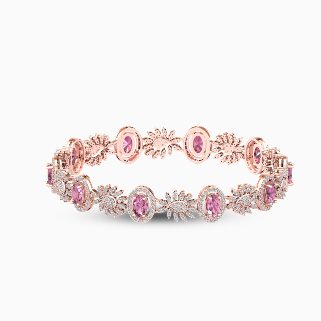 Rubellite Tourmaline Bangles - Wajiha - Rose Gold