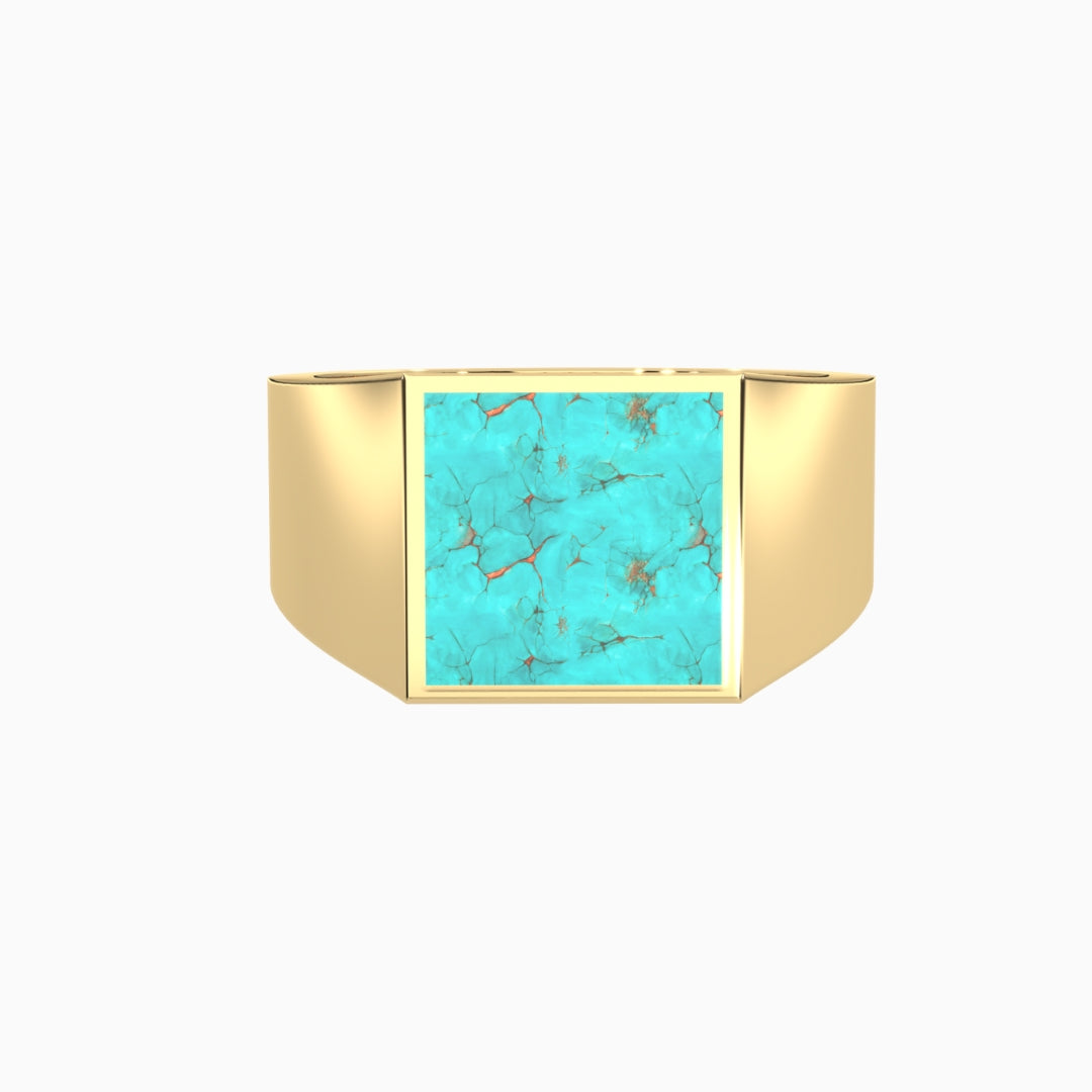 Turquoise (Feroza) Ring Hasna Yellow Gold