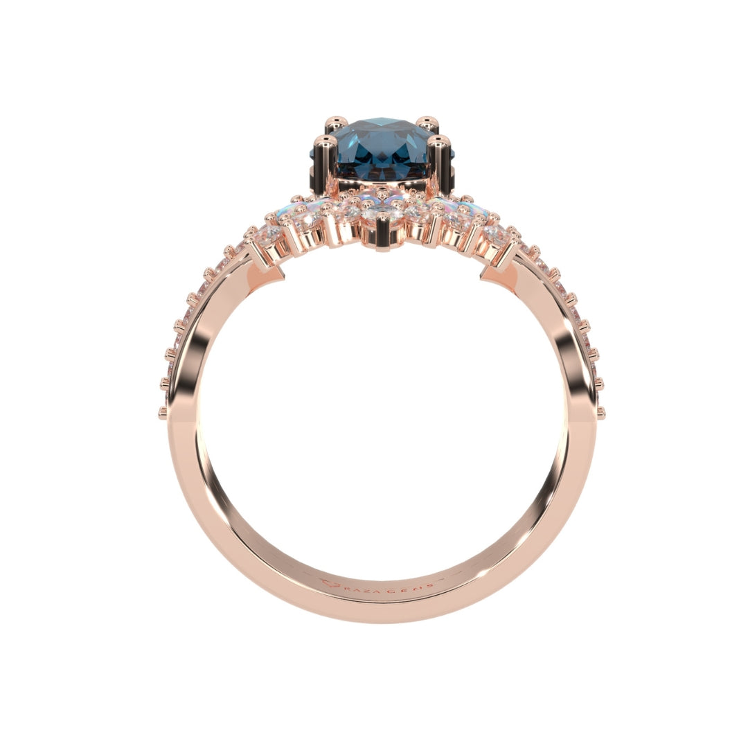 Blue Sapphire Rings Layla  Rose Gold
