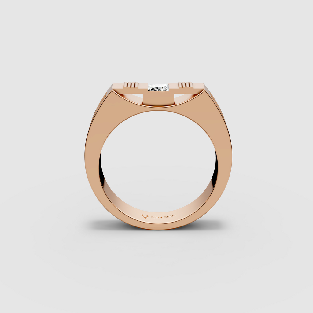 Layla – 18K Gold Princess Cut Moissanite Modern Solitaire Statement Ring