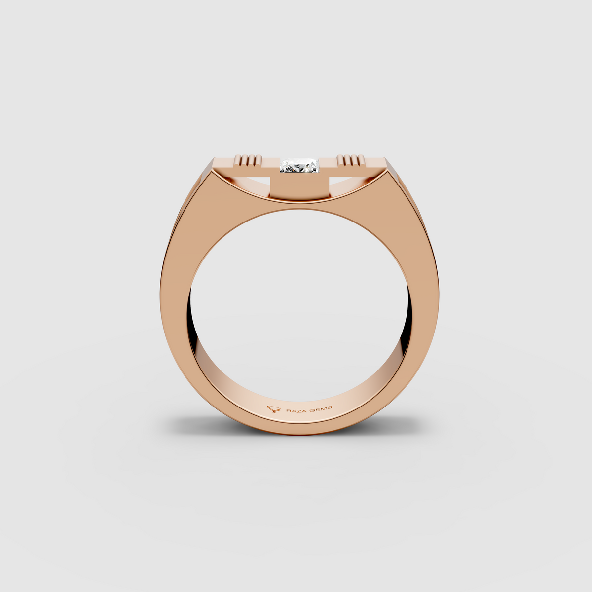 Layla – 18K Gold Princess Cut Moissanite Modern Solitaire Statement Ring