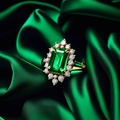 Natural Emerald & Moissanite with 18K Gold Rings for Women (EAR0950)